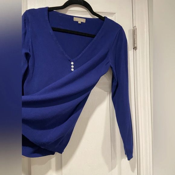 In Extenso Royal Blue Long Sleeve Knit Top Size L but runs small Like M or S. - Picture 4 of 8